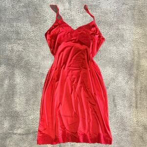 Vintage Red Lace Midi Slip Dress